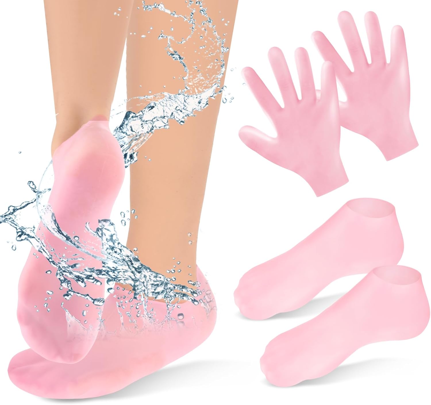 Moisturizing Silicone Socks + Gloves – Spa-Quality Repair & Soft Skin Care