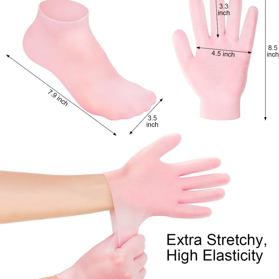 Moisturizing Silicone Socks + Gloves – Spa-Quality Repair & Soft Skin Care