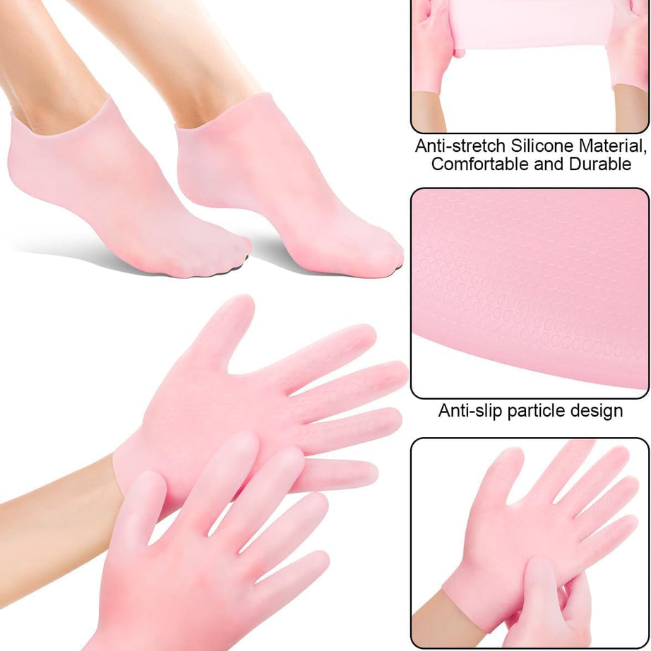 Moisturizing Silicone Socks + Gloves – Spa-Quality Repair & Soft Skin Care