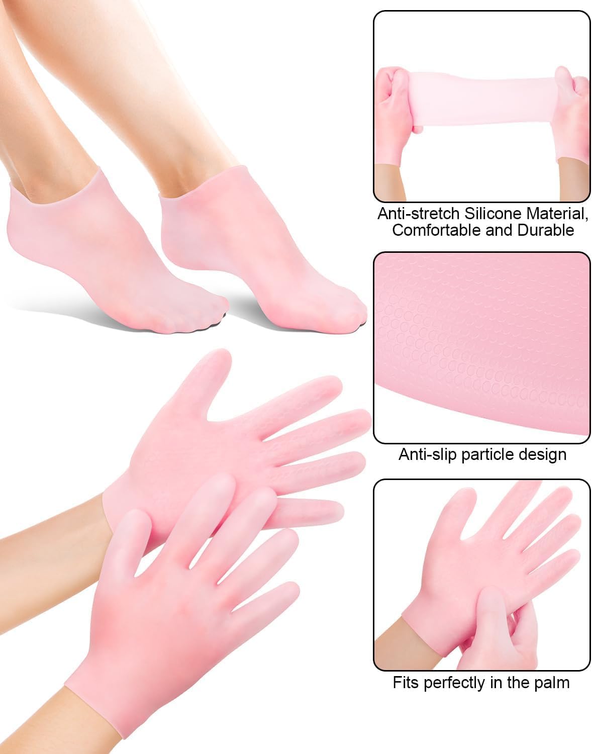 Moisturizing Silicone Socks + Gloves – Spa-Quality Repair & Soft Skin Care