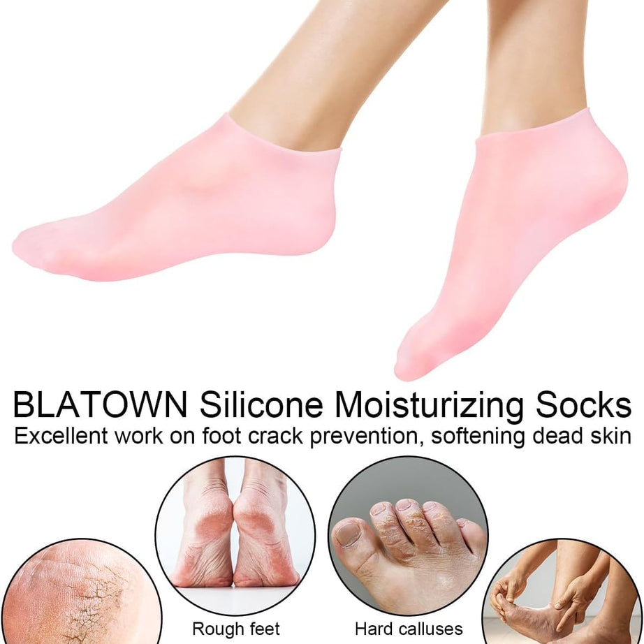 Moisturizing Silicone Socks + Gloves – Spa-Quality Repair & Soft Skin Care