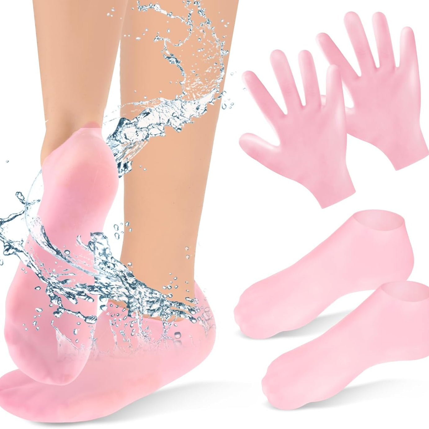 Moisturizing Silicone Socks + Gloves – Spa-Quality Repair & Soft Skin Care