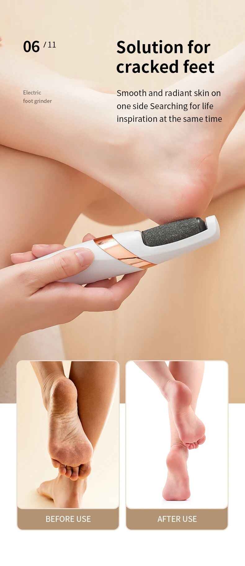 Rechargeable Automatic Foot Grinder Electric | Foot Callus Rubbing Pedicure | Best for Dead Skin Remover
