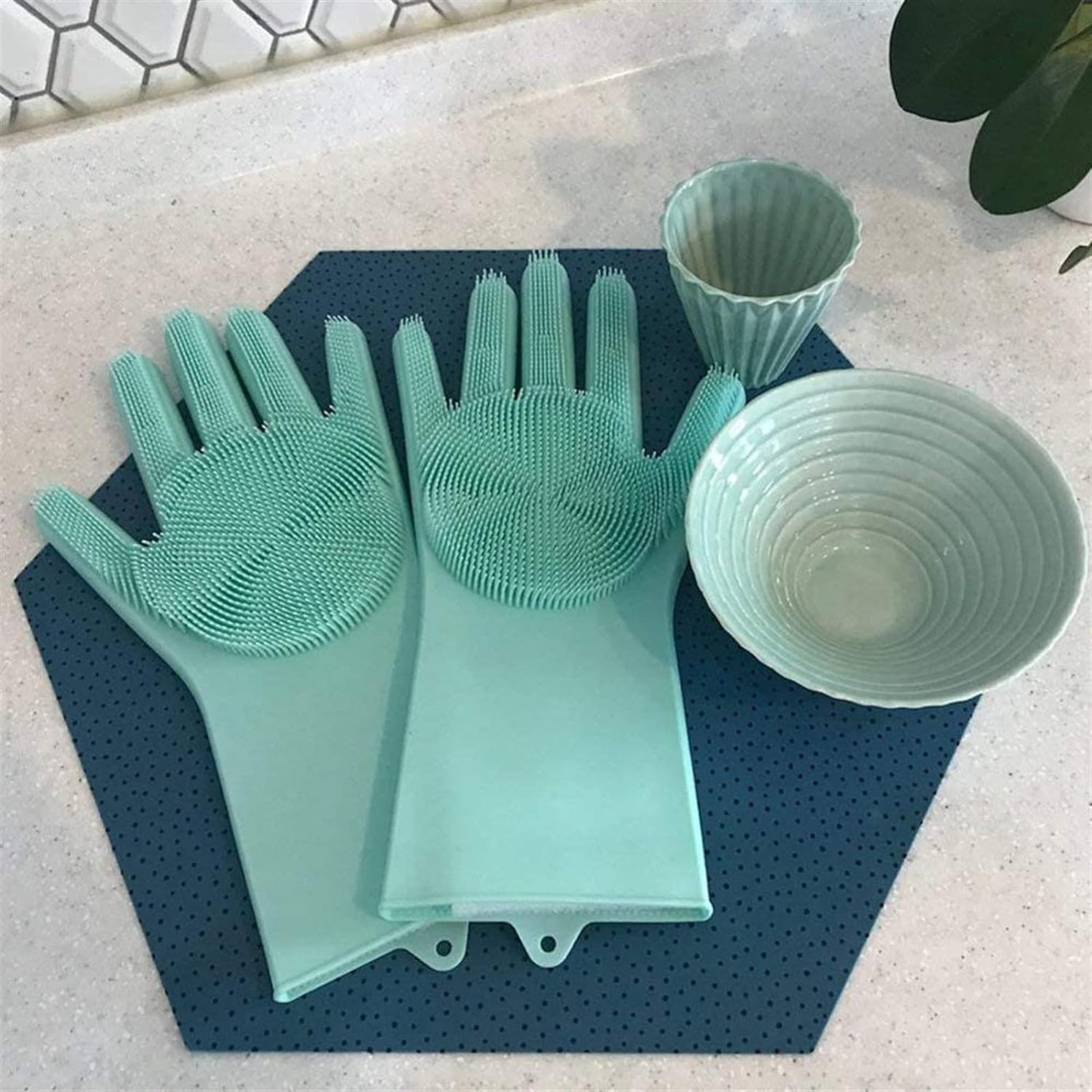 Multi-Purpose Silicone Cleaning Gloves – Dishwashing, Scrubbing & Pet Grooming