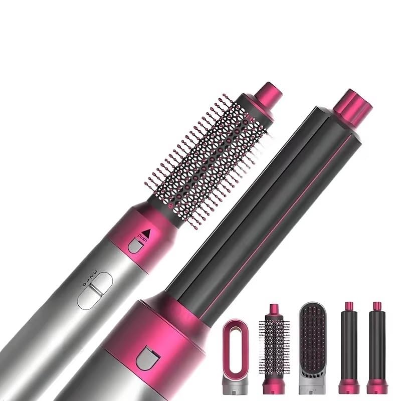 5-in-1 Hair Dryer | Interchangeable Styling Comb Set | Curling Iron, Straightener & Volumizer, Negative Ion Blow Dryer for Smooth, Frizz-Free Hair – For Home & Salon Use