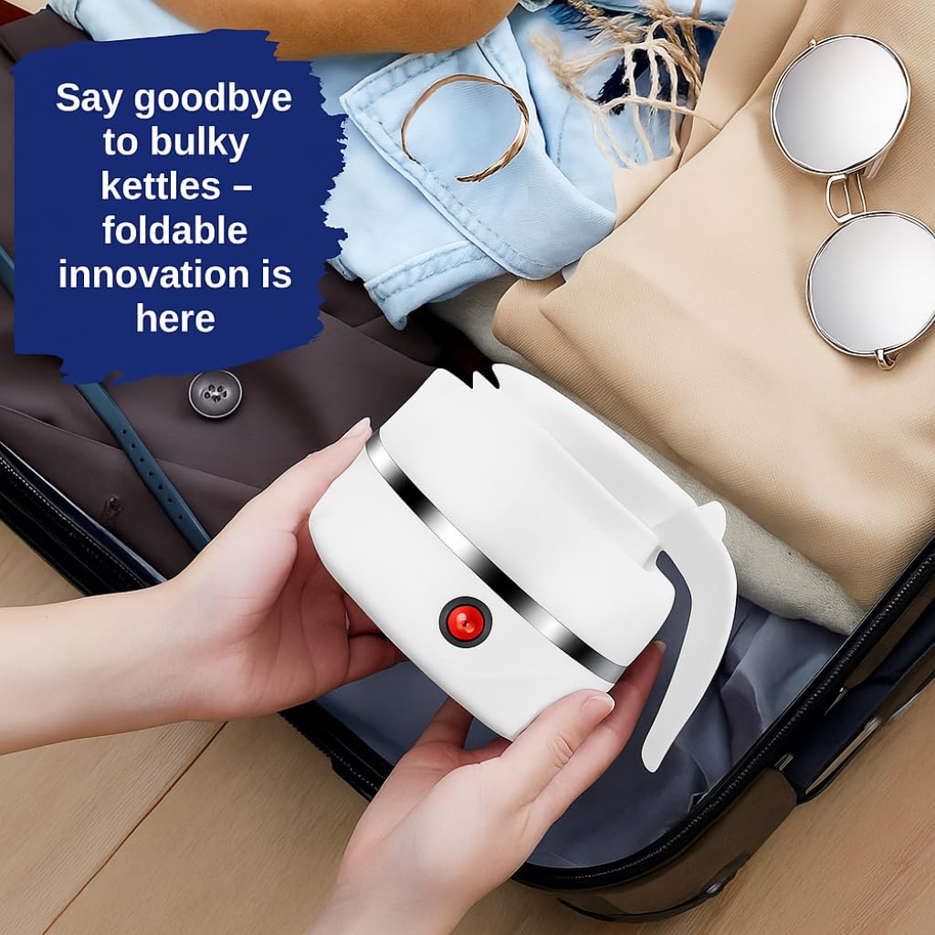Foldable Electric Kettle | Portable Silicone Mini Hot Water Heater Jug| Compact & Lightweight Design for Tea, Coffee, Office & Camping