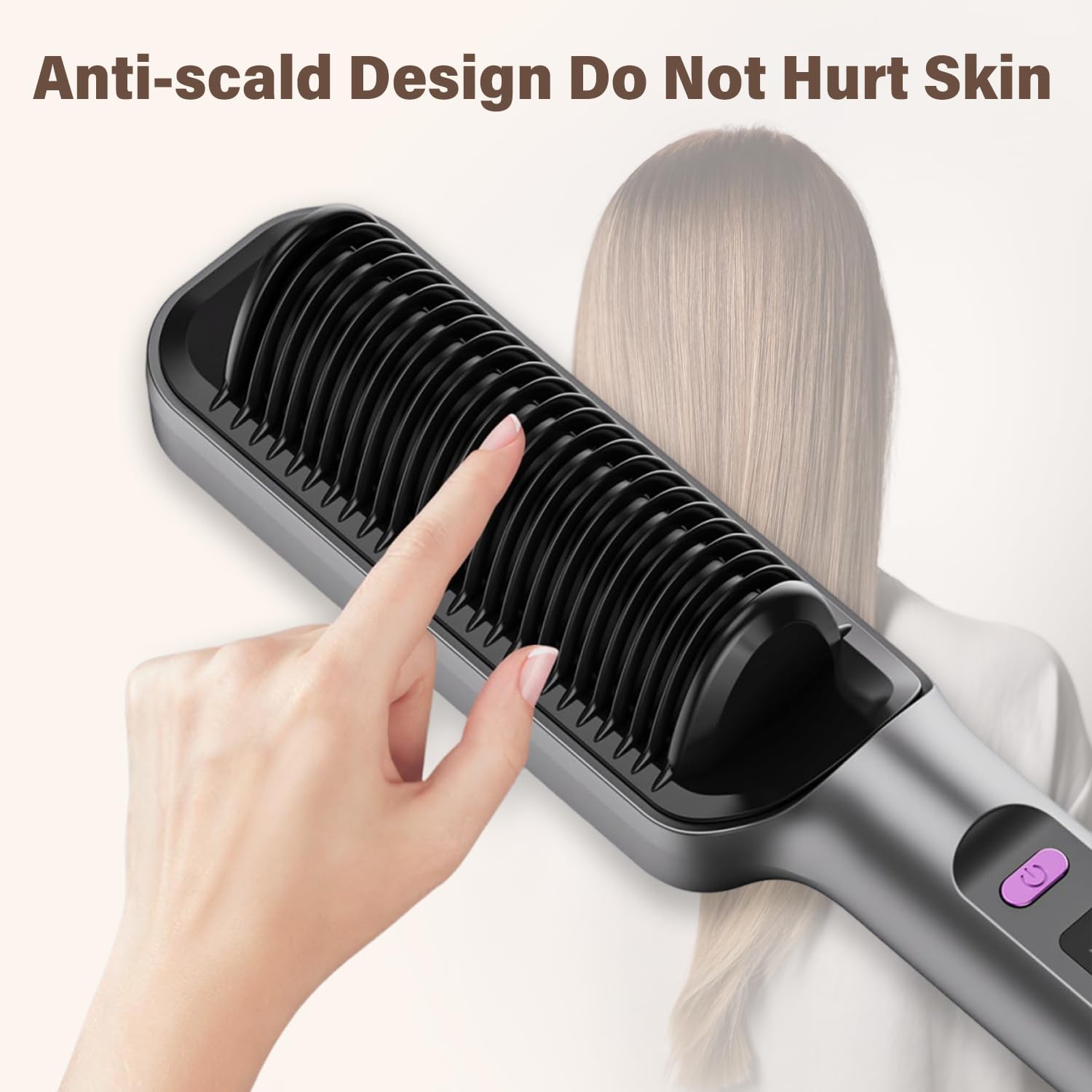 Hair Straightening Brush For Girls | 2 in 1 Electric Hair Straightener And Curler | Three-minute Styling Straight Hair Comb