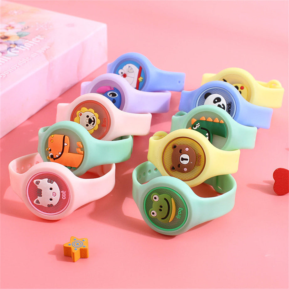 Children's Cartoon Mosquito Repellent Anti Insect Bracelet Plant Essential Oil Mosquito Repellent Ring Baby Kid Wristband Watch