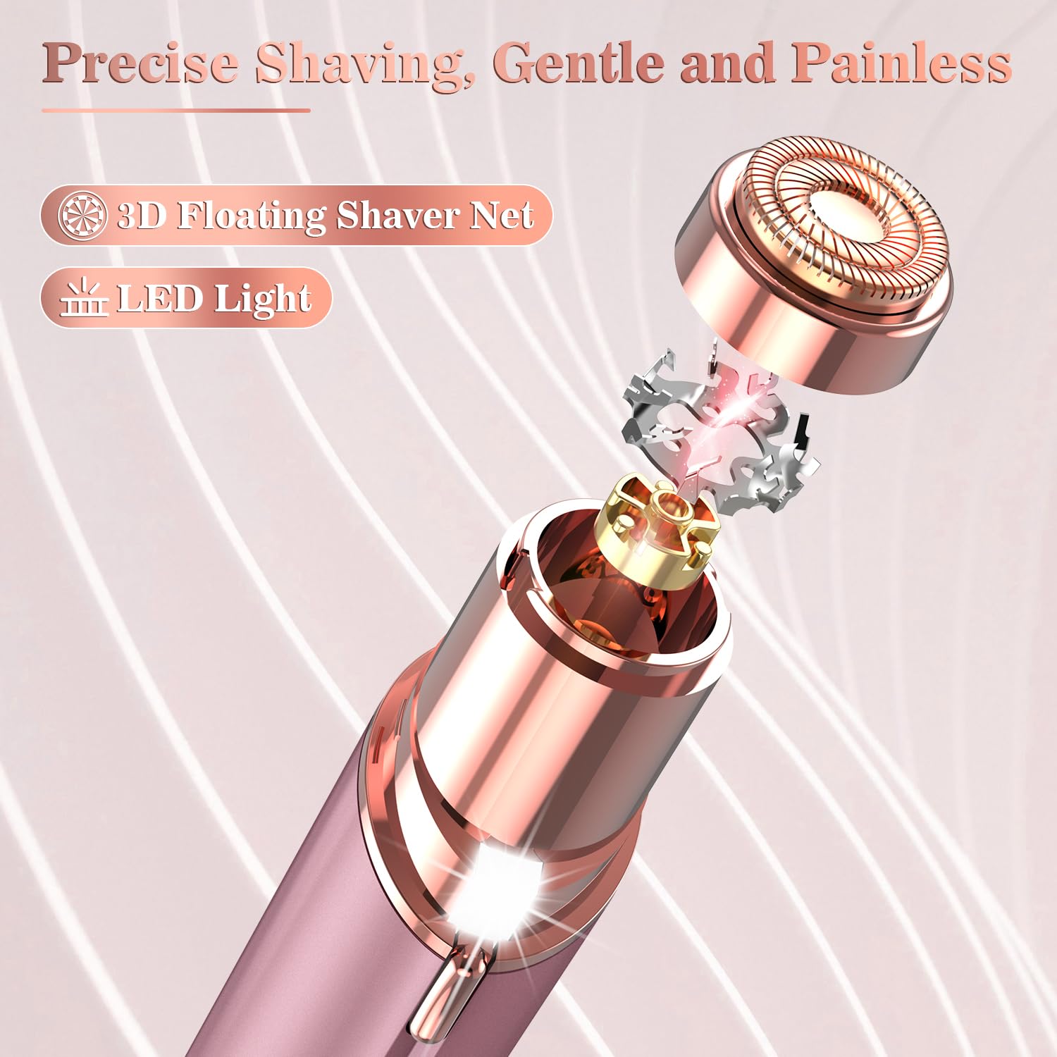 Rechargeable Facial Hair Remover for Women, Face Hair Trimmer, Painless Lady Shavers for Women