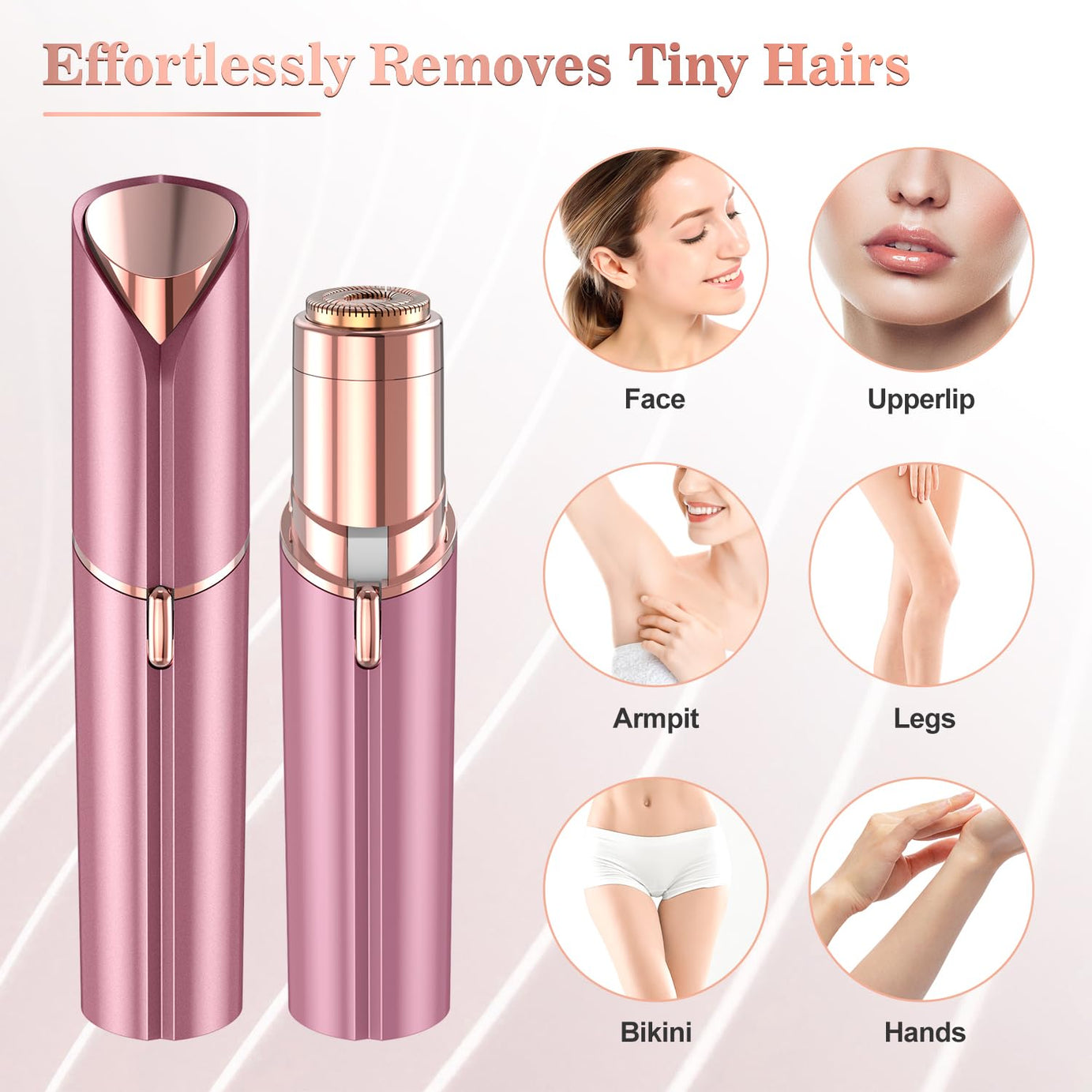 Rechargeable Facial Hair Remover for Women, Face Hair Trimmer, Painless Lady Shavers for Women