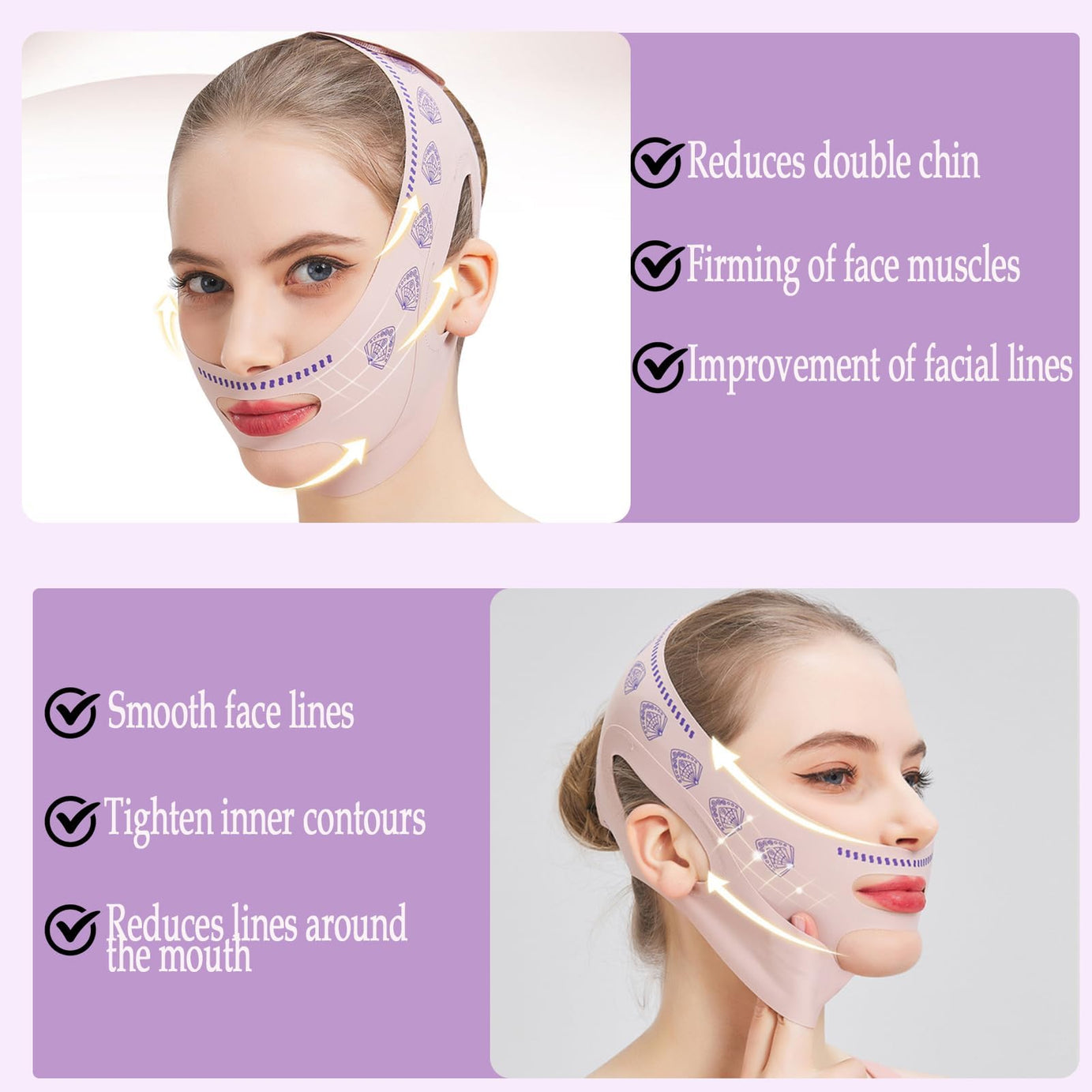 Reusable Facial Belt for reduce Double Chin, V-Shaped Face & Beautiful Jawline (Imported)