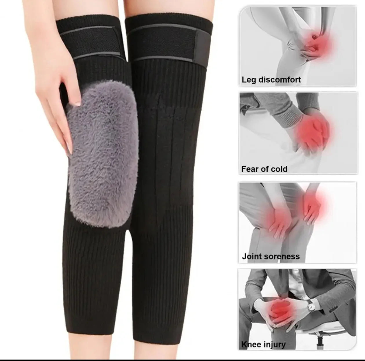 Wool Knee Warmer | Knee Pads With Strap (Pair)